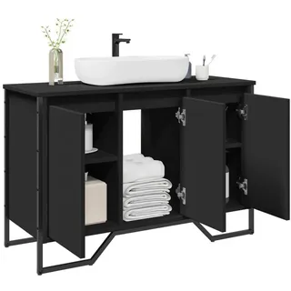vidaXL Waschbeckenunterschrank Schwarz 91x35x60 cm Holzwerkstoff