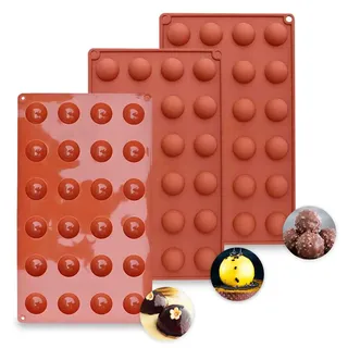 3-teiliges Silikonform-set: Halbkugel Und Kugel – 24 Mulden, Ideal Für Kuchen, Mousse, Kuppeln Und Schokoladengelee