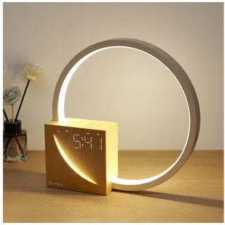 POPOLIC Nachttischlampe 10W Nachttischlampe mit USB-Ladefunktion,Tageslichtwecker, warmweißes Licht, 3 Stufige Helligkeit Nachtlicht, Touch Control Dimmbar Tischlampe, Wake Up Licht, Wecker