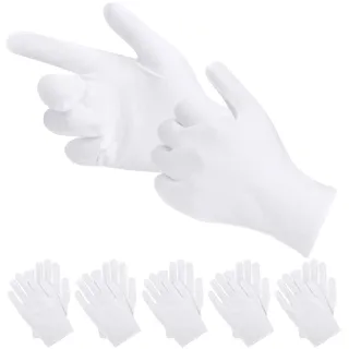 AOOTE Baumwollhandschuhe,12 Stück(6 Paar) Weiße Handschuhe aus Baumwolle,Maschinenwaschbar,Weiche Schutzhandschuhe für Trockene Hände, Feuchtigkeitspflege, Schmuckkontrolle