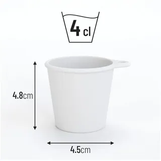 SoPro Schnapsglas 6x Schnapsbecher Plastik 4 cl wiederverwendbar - Shotgläser weiß