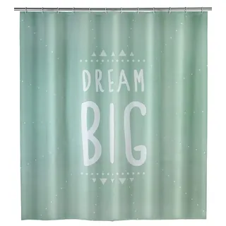 WENKO Duschvorhang Dream Big - wasserdicht, pflegeleicht, Polyethylen-Vinylacetat, 180 x 200 cm, Minzgrün