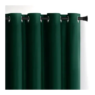 AmeliaHome Restilo Set Vorhang H 270 x B 140 cm mit Raffhalter 54 x 10 cm Velvet Optik Flaschengrün 1 St. Ösenschal Samt Halbverdunkelungsvorhang Fensterdekoration Dekoschal Dekorvorhang