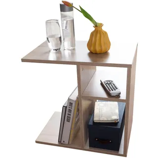 FineBuy Beistelltisch Grau Holz 50 x 50 x 30 cm