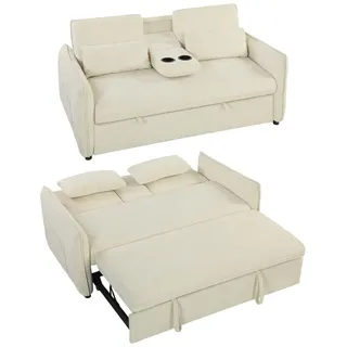 Homcom Schlafcouch Polyester 2-Sitzer Beige