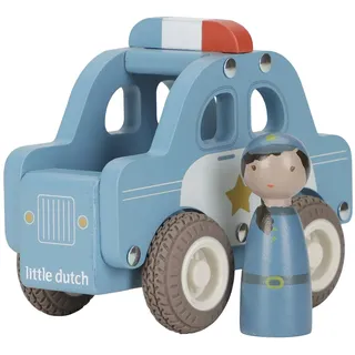 Little Dutch Polizeiauto Auto mit Spielfigur Holz für Kinder - blau