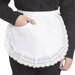Damen-Servierschürze 31cm "02/70" Große Form - Weiß