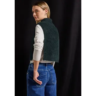 STREET ONE Strickponcho mit Federgarn grün