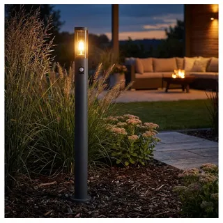 GLOBO LIGHTING Außen-Stehlampe, Leuchtmittel nicht inklusive, Wegeleuchte Bewegungsmelder Pollerleuchte außen Gartenlampen
