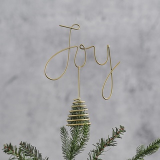 Ginger Ray Gold Metal Joy Decoration Weihnachtsbaumspitze Dekozubehör, 21cm (H) x 16.3cm (W)