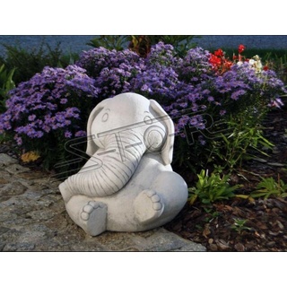 JVmoebel Skulptur Design Figur Elefant Skulptur Figuren Skulpturen Statuen Garten weiß