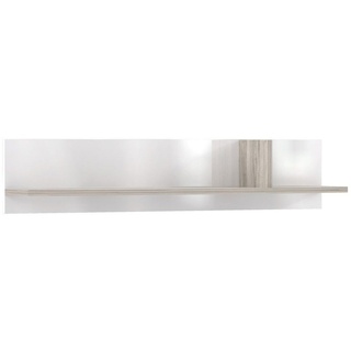 expendio Wandregal Rubio 124, Wandboard Rubio 14, Sandeiche-weiß Hochglanz, 139 x 27 x 26 cm grau|weiß