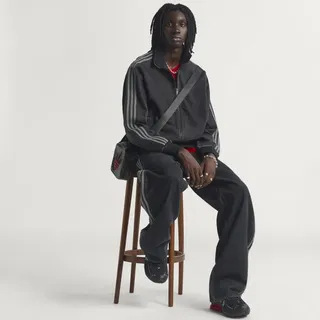 adidas Adicolor Denim Firebird Track Top TRUE BLACK DENIM M