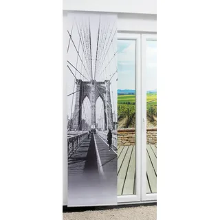 Lysel Schiebegardine Brücke in Schwarz-Weiß, in der Größe "(BxH) 60cm x 245cm"