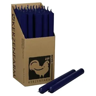 Extra lange Stabkerzen durchgefärbt 25cm (250x22mm) | RAL Tafelkerzen mit 12h+ Brenndauer | Ohne Tropfen & Rußen | Leuchterkerzen für Deko | Made in Germany (5, Dunkelblau)