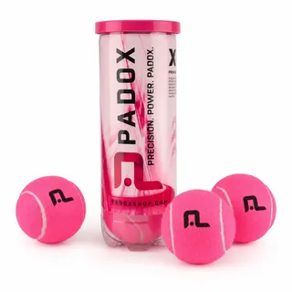 PADOX Einzeldose mit 3 Padelbällen - pink