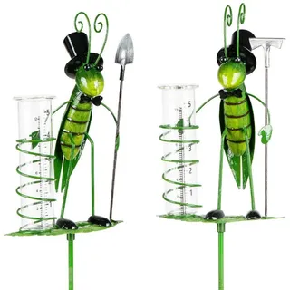 formano Deko-Windrad Regenmesser, Höhe: 145cm, Farbe: Mehrfarbig, Motiv: Grashüpfer