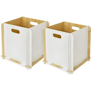 HMF Aufbewahrungsbox 32 x 32 x 32 cm 2-tlg. weiß