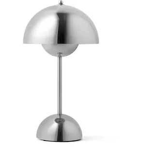 &Tradition - Flowerpot Akku Tischleuchte VP9 mit magnetischem Ladekabel, Chrom veredelt