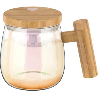 Selbstrührende Tasse 400ml 7000 U/min Ultra Feiner Geschmack Selbstrührender Becher IP68 Wasserdicht mit Dreizackige Rührstab Elektrischer Rührbecher Self Stirring Mug für Kaffee Milch (Stil3)