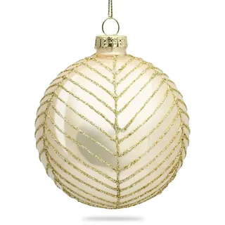SIKORA Highlights 4er Set ausgefallene Christbaumkugeln aus Glas Champagner Farbe/Modell:Modell New York Champagner, Größe:8 cm