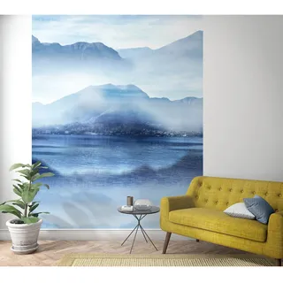 Marburg Vliestapete Illustration Gebirge Blau-Grau 270 cm x 212 cm FSC®