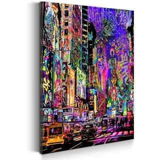 Street Art New York Wandbild Leinwandbild Kunst XXL Deko Größe 80x120x2cm