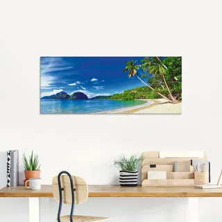 Glasbild ARTLAND "Paradies", blau (farbe bild(er): blau), B:125cm H:50cm, Bilder, in verschiedenen Größen