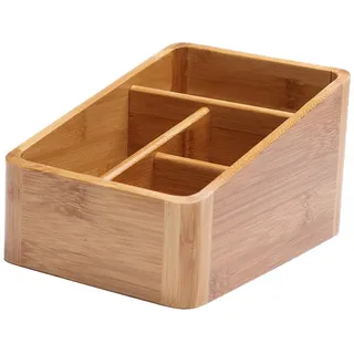 HEATSHAKING Aufbewahrungsbox Kompakter Organizer Bambus mit Rundem Eckdesign Kreative für Aufbewahrung and Make Up and Kosmetik Fernbedienungen für Schreibtisch