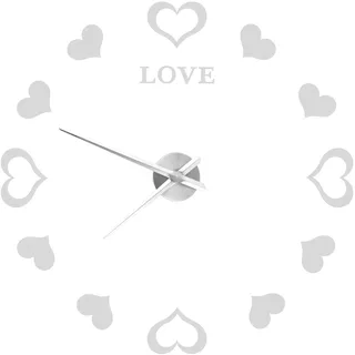 Innovative Diy-wanduhr, Silberne Spiegel-acryl-wandaufkleber Für Die Innendekoration.