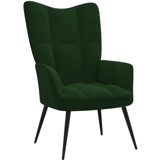 vidaXL Relaxsessel Dunkelgrün Samt 61 x 96 x 70 cm Grün ergonomisch