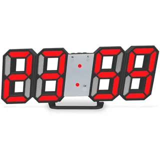 Digitale Wanduhr Mit Led-beleuchtung, 12-/24-stunden-anzeige, Schlafmodus Und Fernbedienung, Für Büro, Gaming Oder Als Nachttischdekoration, Schwarz