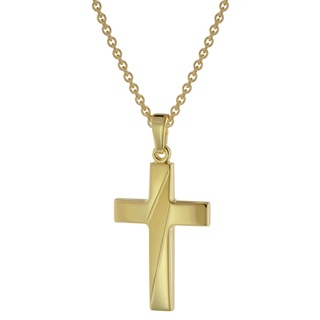trendor 75814 Halskette mit Kreuz-Anhänger für Herren Gold auf Silber, 50 cm