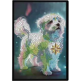 DCIDBEI Diamond Painting Notizbuch A5 Blank Diamond Painting Notizheft Diamant Painting Notebook Diamant Malerei Notizbuch Skizzenbuch Tagebuch für Schülerbüro Schulbedarf(50 Blätter) (Hund)