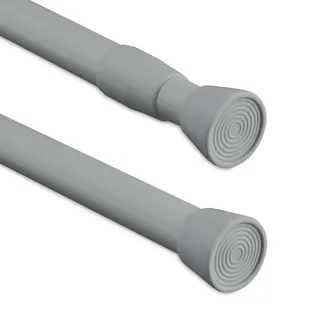 Relaxdays Klemmstange 1-läufig Ø 20 mm 66 - 110 cm Grau