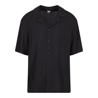 Urban Classics Kurzarmhemd - Loose Viscose Shirt - S bis XL - für Männer - Größe S - schwarz - S