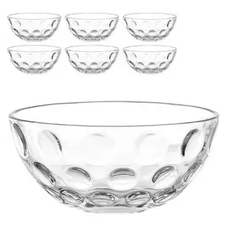 Leonardo Dessertschalen Cucina Optic 066335, Glas, transparent, 14cm, Set, 6 Stück
