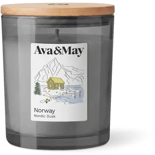 Ava&May Norway Duftkerze 220g Holzig & Süss Vegan, 100% pflanzenbasiertes Wachs