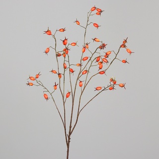Kunstpflanze HAGEBUTTEN ZWEIG (H 100 cm) - orange