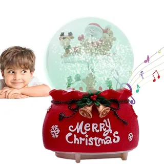 Aznever Schneekugel Weihnachten Mit Spieluhr, Weihnachtsmann-Schnee-Häuser Spieluhr - Farbwechsel, Batteriebetriebene, Weihnachts Tischdeko, Weihnachtliche Heimdekoration, 5,51 X 3,54 Zoll