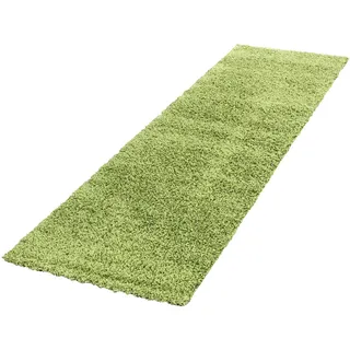 KADIMA DESIGN RHEIN Hochflorteppich 80 x 250 cm Grün