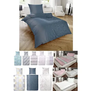 MB Warenhandel24 Bettwäsche warme Winter Biber Feinbiber Flanell Baumwolle 135x200 + 80x80 cm 2 TLG teilig (172122-033)