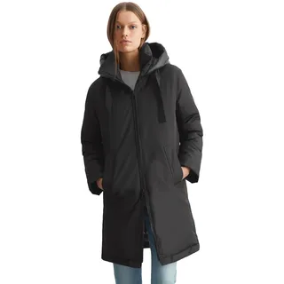 Wintermantel MARC O'POLO "aus recyceltem Polyester-Twill", Damen, Gr. 36, schwarz, Obermaterial: 100% Polyester; Füllung: 70% Daune, 30% Feder; Futter: 100% Polyamid, unifarben, casual, regular fit, Langarm, Mäntel