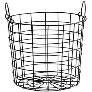 Stgfyxgs Aufbewahrungskorb Drahtkorb Zeitungskorb Eisenkorb mit Griffen Tragbares Und Leichtes Design für Wohnzimmer Büro Küche Bad, Schwarz