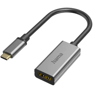 Hama USB-C HDMI Adapter 8K 60 Hz Aluminium 0,5 m Grau