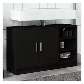 vidaXL Waschbeckenunterschrank Schwarz 90x29x55 cm Holzwerkstoff
