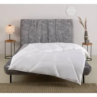 OTTO home Kunstfaserbettdecke Lotus, Bettdecke 135x200 cm, 155x220 cm und weiteren Größen, Winter, Füllung: 100% Polyester, Bezug: 100% Lyocell, Bettdecke, 4 Jahreszeiten, Decke für Hausstauballergiker geeignet weiß 200 cm x 200 cm