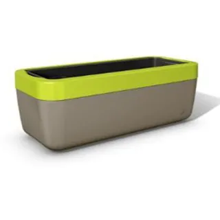 Emsa MyBox Blumenkasten 50 cm braun inkl.grüner Rahmen Balkonkasten Pflanzkasten