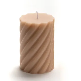 Kerze Torsade Kleines Modell nude x6 - Beige Rund Wachs Amadeus 7x7 cm