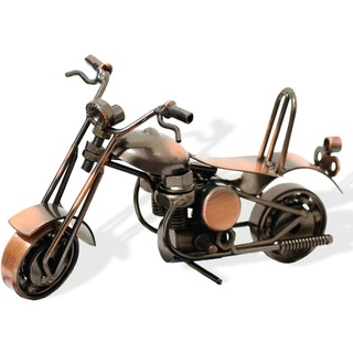 Maigendoo Motorrad Ornament Schmiedeeisen Motorcycle Deko Handmade Skulptur Dekoration Vintage Eisen Kunst Motorrad Modell für Desktop Dekor, Fotografie Requisiten, Kunstsammlung (Rotes Kupfer)